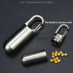 Creative Titanium Keychain Survival Waterproof Box Integrated medicine Pill Box 07FC0E-D4 - KOEEK