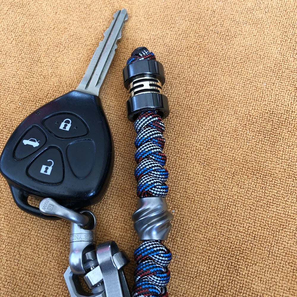 Titanium Alloy Folding Knife Handle Lanyard Bead Umbrella Rope EDC Key Tool Bead 07FC0E-D4 - KOEEK