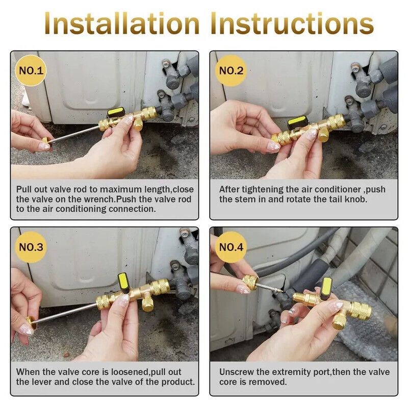 new HVAC Tool AC Schrader Valve Core Remover Dual Size and 5/16" Port-Installer koeek - KOEEK