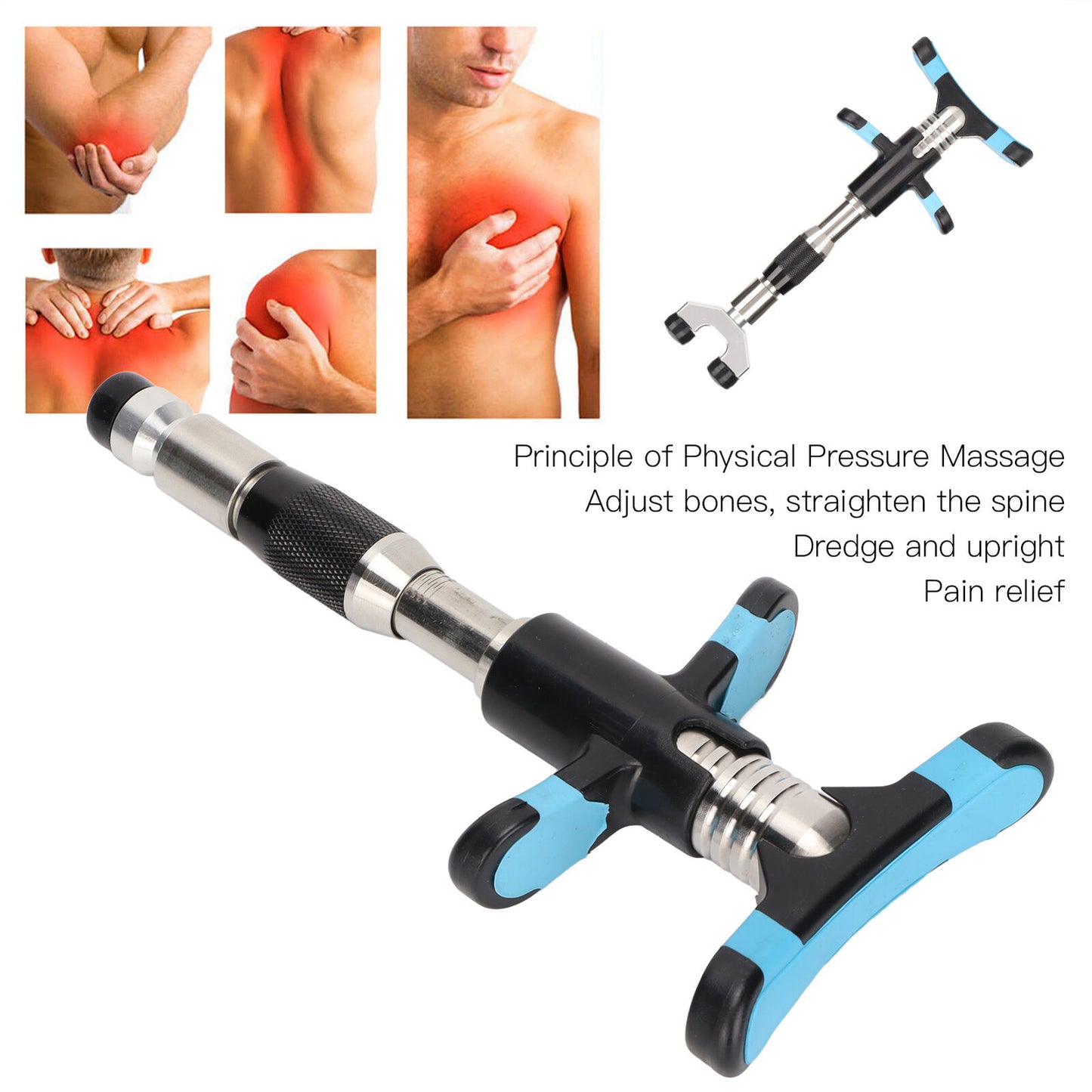 new Chiropractic Adjustment 10 Strength Levels 3 Heads Spine Corrector(Black ) HGF koeek - KOEEK