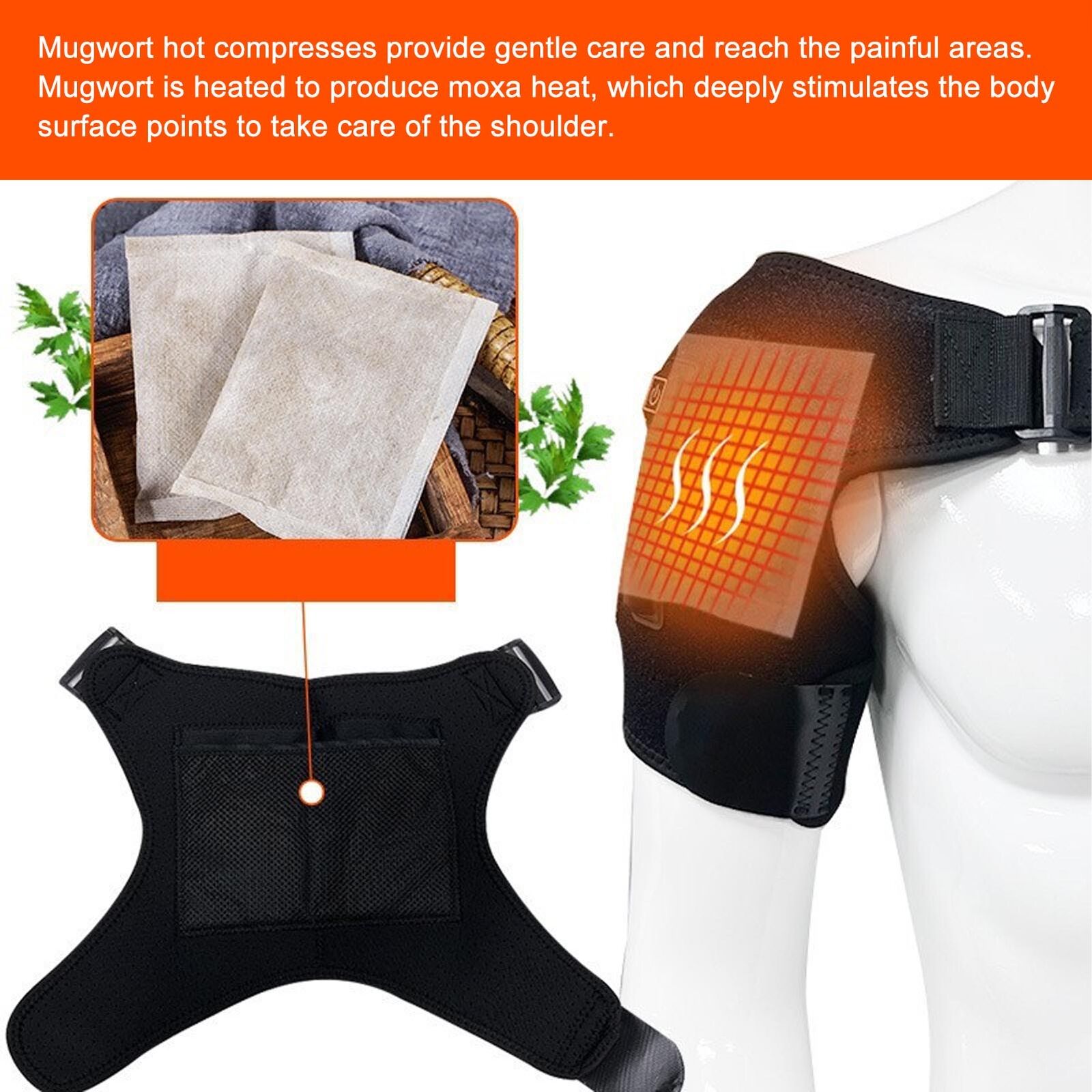 new Heated Shoulder Wrap 3 Heating Setting Relieving Pain Heating Shoulder Pad koeek - KOEEK