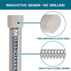 Tension rod elliptical spring curtain rod, adjustable length 07FC0E-D4 - KOEEK