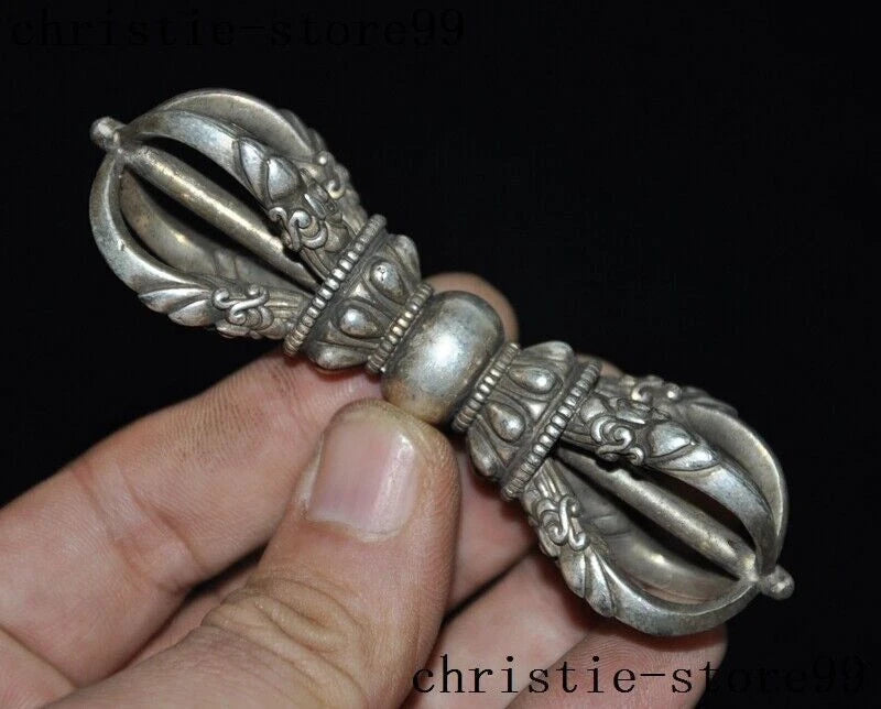 Old Tibet Tantra Buddhism Tibetan Silver Dorje Vajra Dorje Phurpa Dagger FaQi 07FC0E-D4 - KOEEK