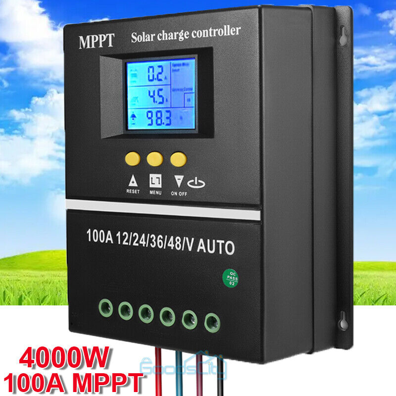 ny 2 USB 100A MPPT Solar Charge Controller 12/24/36/48V for solcellepanelsett