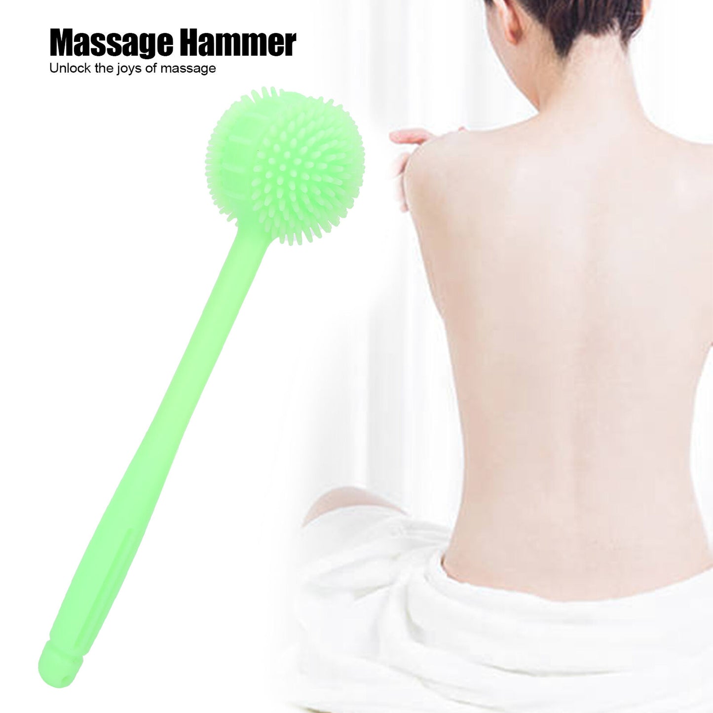 new Massage Hammer Long Hammer Back Massager For Back Relief(Green )(Green ) HGF koeek - KOEEK