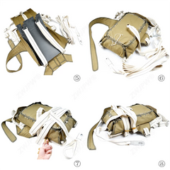 WWII WW2 US Airborne T-5 Parachute Replica Bag Paratroopers Backpack Strap Set 07FC0E-D4 - KOEEK
