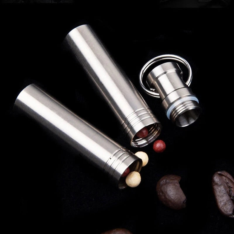 Hot Titanium Alloy Keychain Waterproof Box Sealed Container Outdoor Storage EDC 07FC0E-D4 - KOEEK