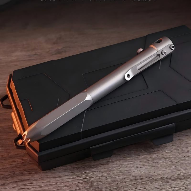 EDC Titanium Ballpoint Pen Signature Writing Pen Multifunction with Lanyard 07FC0E-D4 - KOEEK