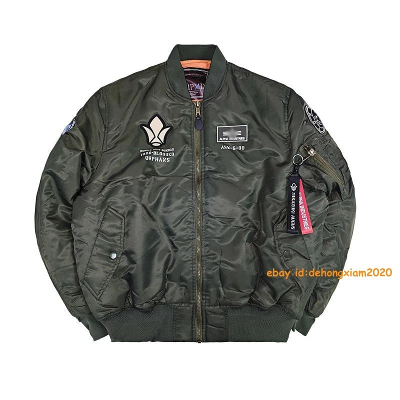 Anime GUNDAM Flight jacket Thick/Thin Coat Cosplay Casual Embroidered Zip Jacket 07FC0E-D4 - KOEEK