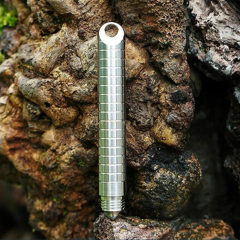 EDC Min TC4 Titanium Keychain Practical Ballpoint Pen Outdoor Travel Pen P-48T 07FC0E-D4 - KOEEK