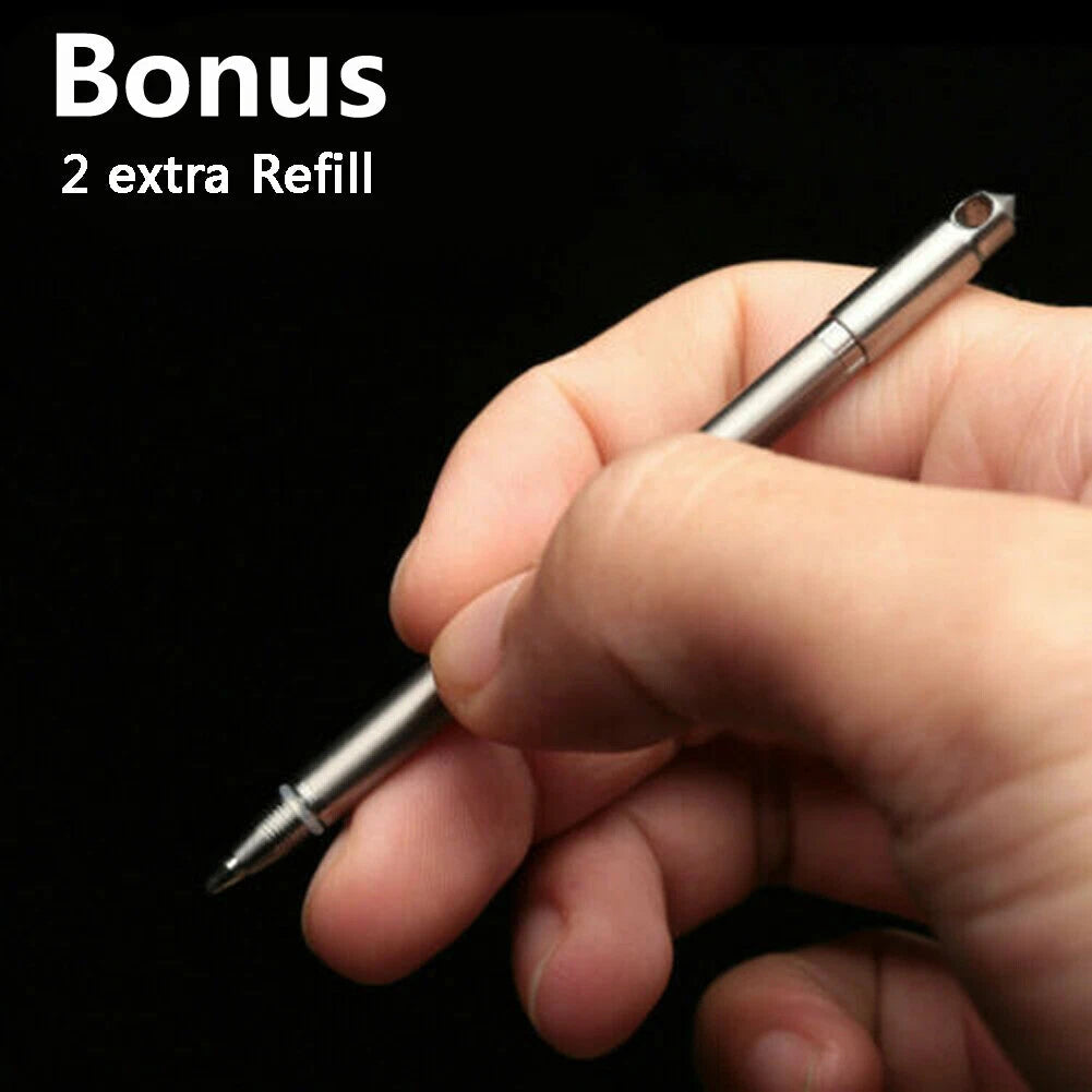 Titanium Mini Pen Key Chain Pendant Ball Pens Ballpoint Pen Outdoor Pocket EDC 07FC0E-D4 - KOEEK