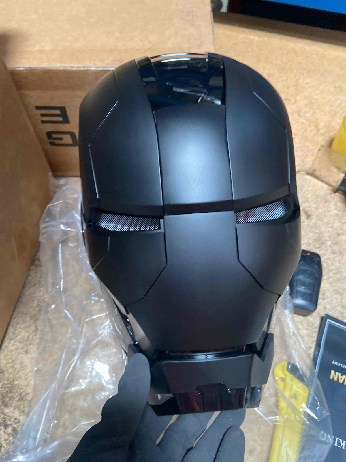Iron Man Full Black Helmet MK5 1/1 Electronic Voice-controlled Mask Cosplay Prop 07FC0E-D4 - KOEEK