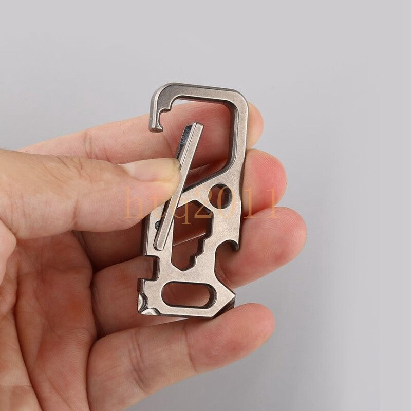 TC4 Titanium Alloy Car Keychain Outdoor Carabiner Bottle Opener EDC Multi-Tools 07FC0E-D4 - KOEEK