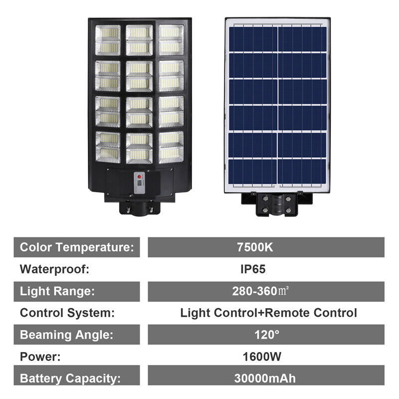 ny 990000000000LM 1600W Kommercielle LED'er Solar Gadelys Parkeringsplads Vejlampe