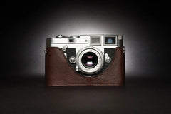 Real  Leather Half Camera Case Bag Cover for Leica MP M6 M4 M3 M2 M1 MDa 07FC0E-D4 - KOEEK