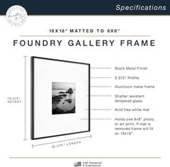 Metal Gallery Wall Frame, Black, 18x18-inch Matte to 8x8-inch 07FC0E-D4 - KOEEK