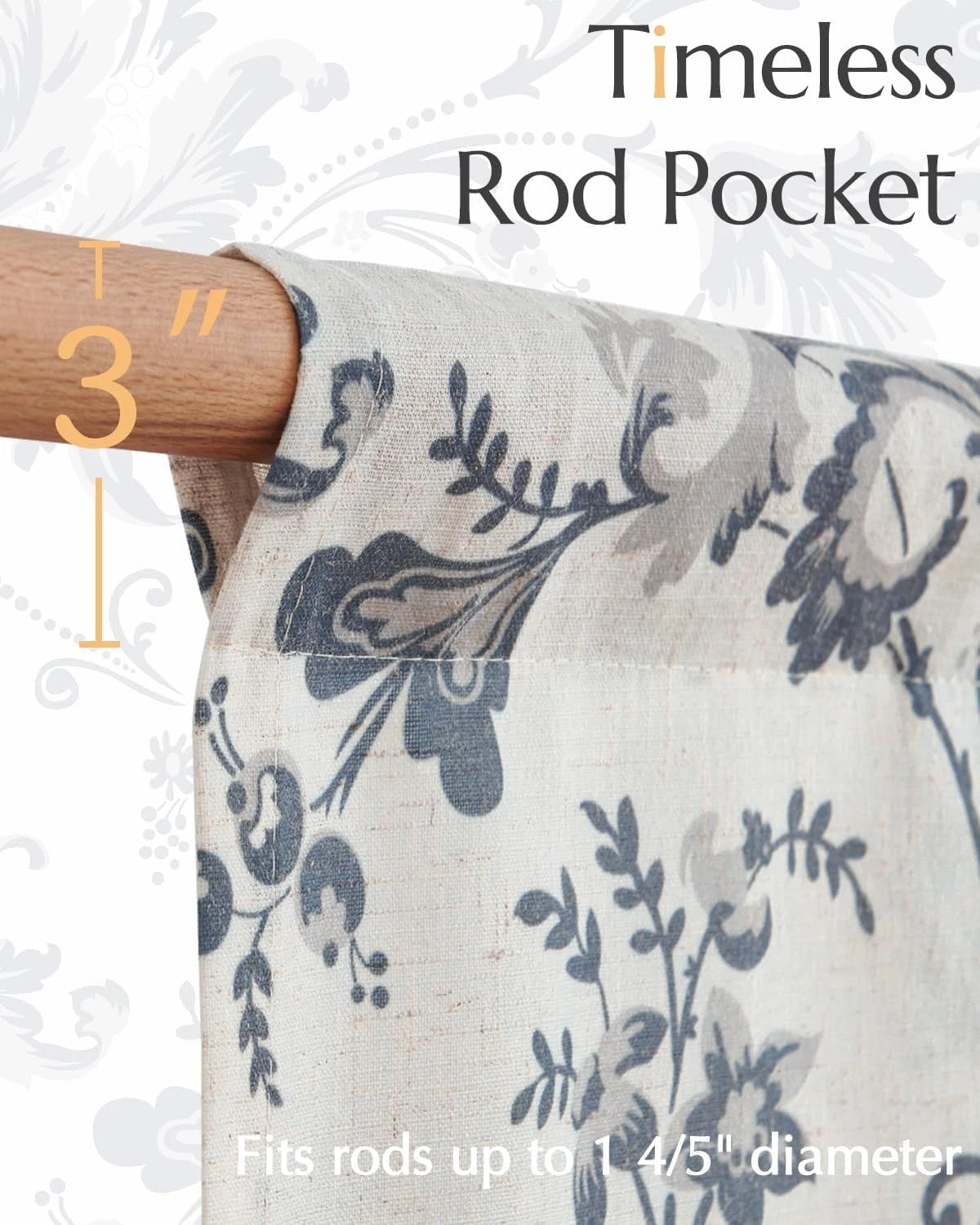 36-inch vintage floral layered curtains Country cottage café rod pocket 07FC0E-D4 - KOEEK
