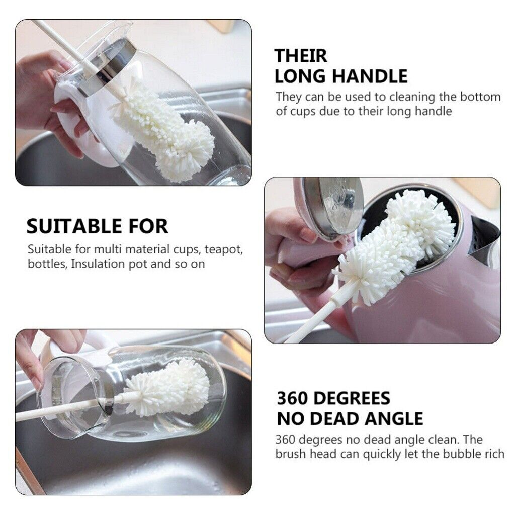 new 2pcs sponge bottle brush Nursing Bottle Brush Cup Sponge Cleaning Brush Bottle koeek - KOEEK