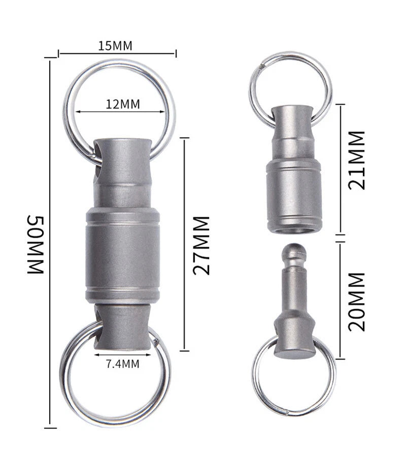 EDC TC4 Titanium Insert Buckle Gimbal Ring Portable Double Keychain Pendant Tool EDC - KOEEK