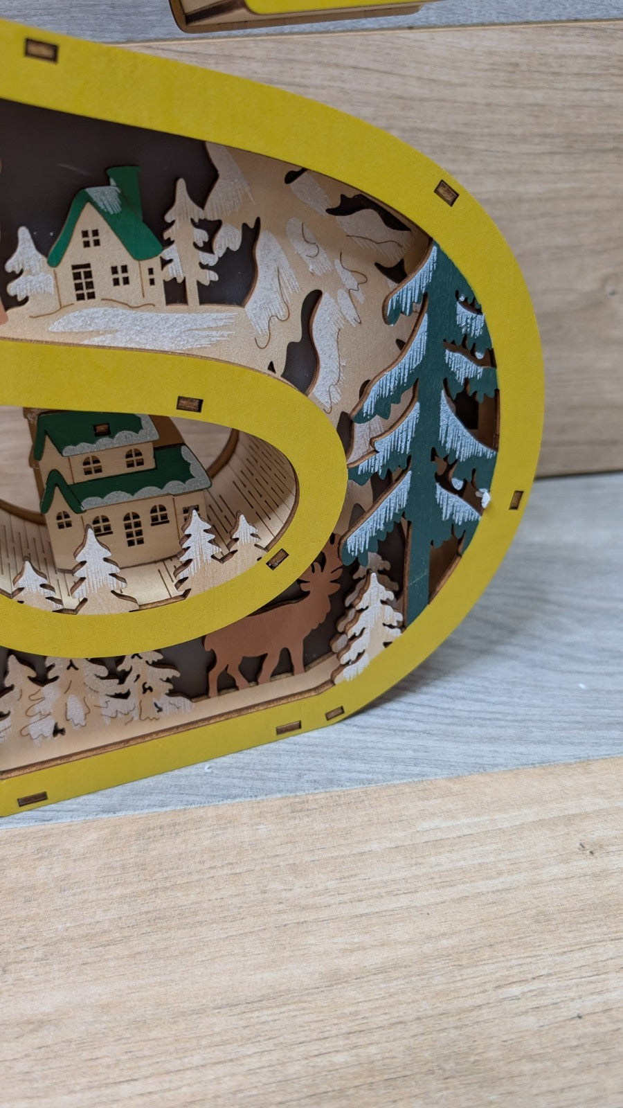 Anthropologie Wonder Scene Xmas Monogram S Christmas Light Up Battery Powered ANTHROPOLOGIE - KOEEK