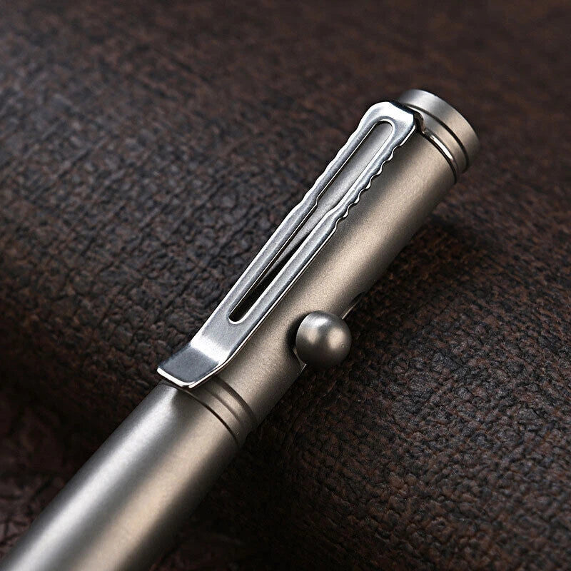 TC4 Titanium Bolt Action Ballpoint Pen EDC Pocket Pen Office Stationery Outdoor 07FC0E-D4 - KOEEK