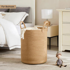 15 inches × 20 inches Ramie woven laundry basket Rattan rope clothing 07FC0E-D4 - KOEEK