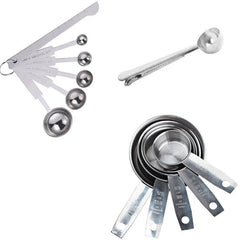Durable Stainless Steel Measurement Cup and Spoon Set for Accurate Baking 07FC0E-D4 - KOEEK