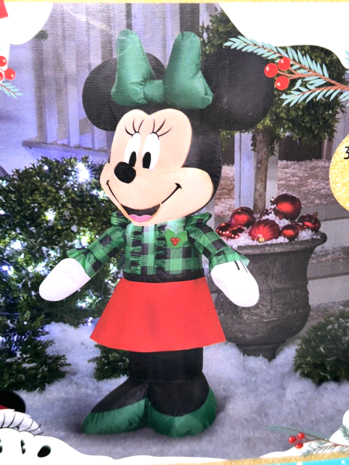 2 Lot - 3.5' DISNEY MICKEY MINNIE CHRISTMAS AIRBLOWN INFLATABLE LIGHT GEMMY GEMMY - KOEEK