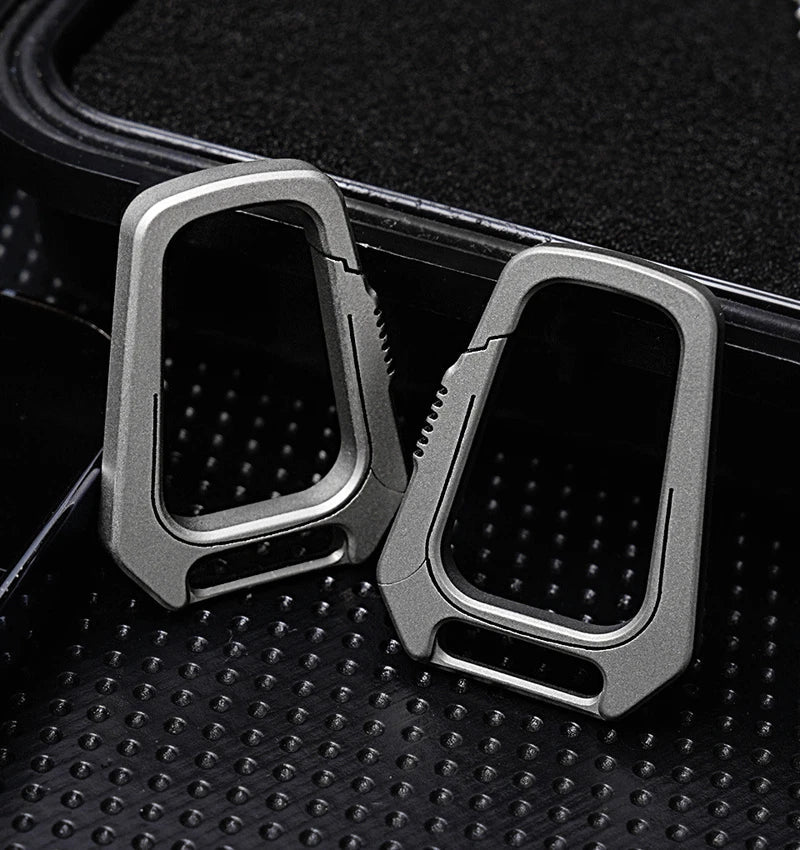 Mini EDC Titanium Alloy Creative Keychain Carabiner Portable Hang Buckle Tool 07FC0E-D4 - KOEEK