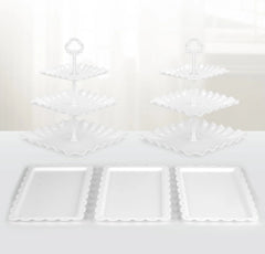 5 Piece Cake Stand Set with 2 x Large 3-Tier Cupcake Stands, 3 x Appetizer Trays 07FC0E-D4 - KOEEK