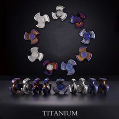 FEGVE Tri Fidget Hand Spinner Triangle Titanium Alloy Finger focus Toy EDC 07FC0E-D4 - KOEEK