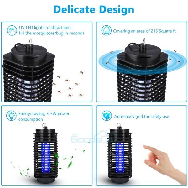 ny Mosquito Exterminador Insectos Electrico Mata Lampara Moscas Trampa UV