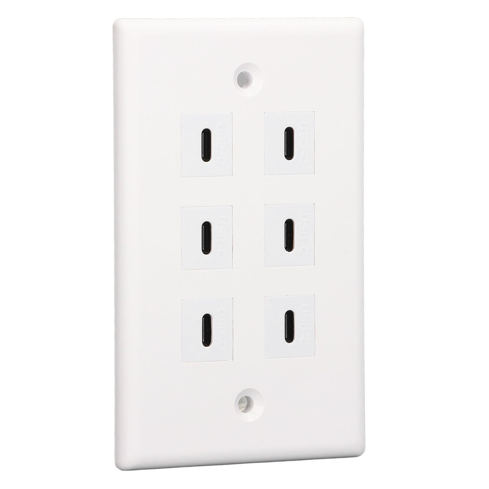 new 6 Port USB Type C Outlet Plug White USB Wall Plate With 6 Port USB C Socket koeek - KOEEK