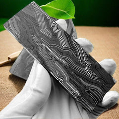 2 Pcs Knife Handle Glass Fiber G10 Damascus Pattern Scales Blanks 130x42x8mm EDC 07FC0E-D4 - KOEEK