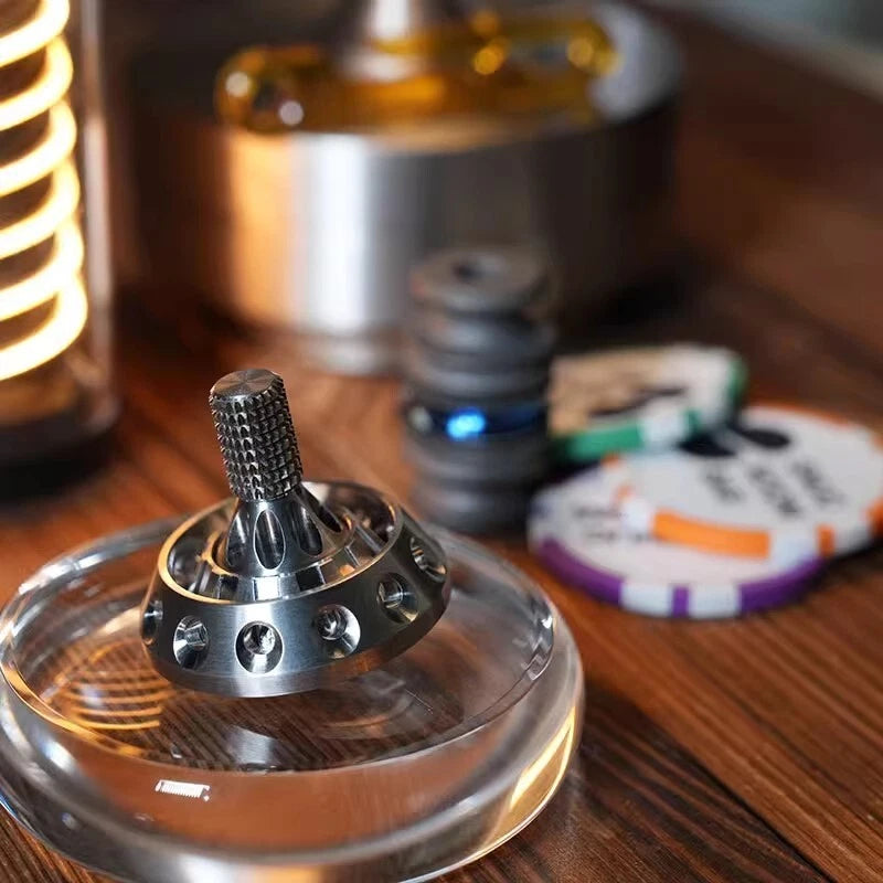 Stainless Steel Hand Twisting Spinning Top Gyro Gyroscope Collection Spinner Toy 07FC0E-D4 - KOEEK