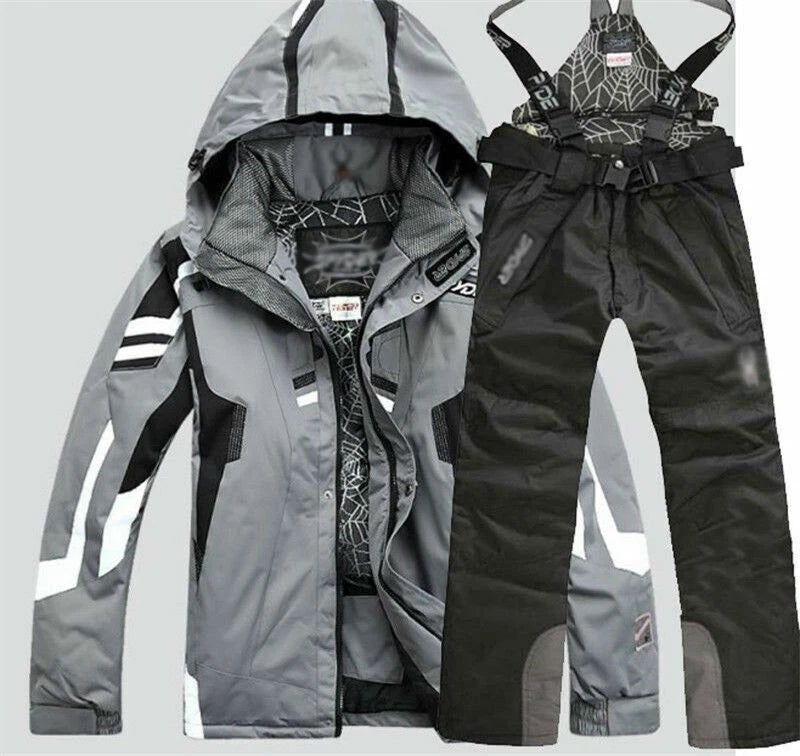 Men's Winter Ski Suit Jacket Waterproof Snowboard Snowsuits Pants Set 07FC0E-D4 - KOEEK