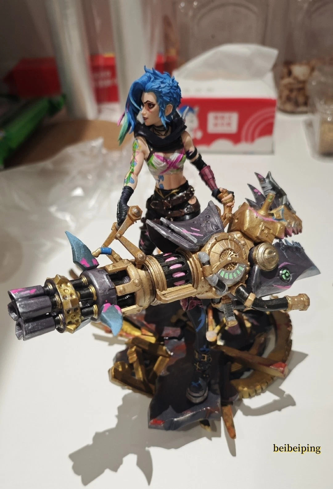 18CM League of Legends LOL Jinx PVC Statue Handmade Figure Model Collectibles 07FC0E-D4 - KOEEK