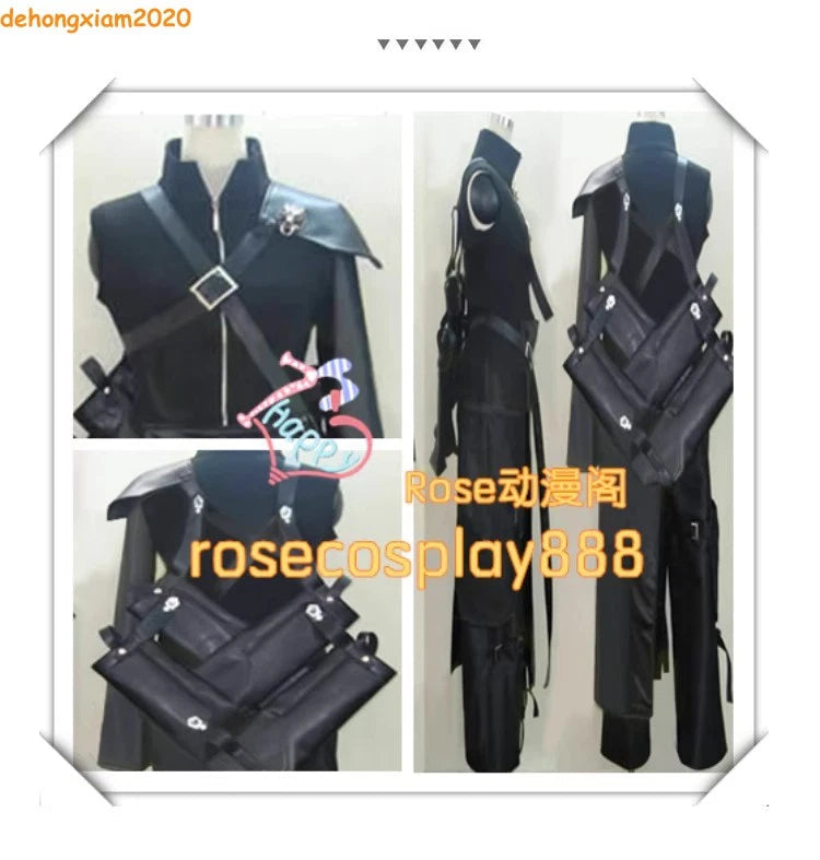 Anime FF7 Cloud Strife Costume Cosplay Halloween Tops Pants Props 07FC0E-D4 - KOEEK
