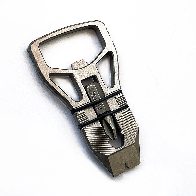 Titanium Alloy Keychain Pry Bar Crowbar Bottle Opener Outdoor Multi EDC Tools 07FC0E-D4 - KOEEK