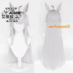 Anime Pretty Derby Oguri Cap Cosplay Wig w/ Ears Tail Holloween Party Cos Props 07FC0E-D4 - KOEEK