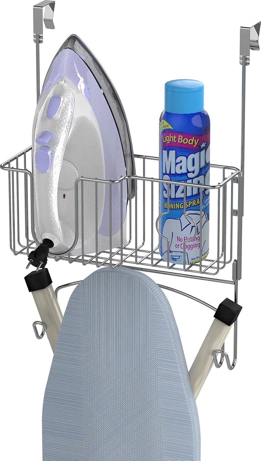 Over-The-Door/Wall-Mount Ironing Board Holder, Chrome 07FC0E-D4 - KOEEK
