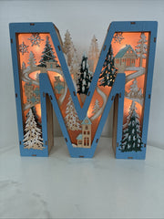 Anthropologie Wonderland Scene Letter M Monogram Christmas Fairy Light Decor ANTHROPOLOGIE - KOEEK