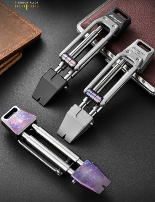 TC4 Titanium Alloy Pocket Multitool Crowbar Portable Outdoor EDC Pry Bar Tool 07FC0E-D4 - KOEEK