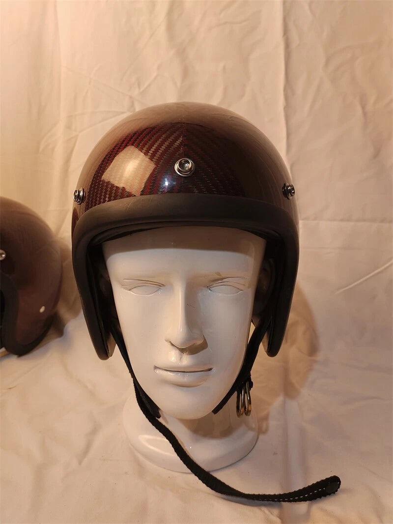 3/4 Face Helmet Carbon Fiber Motorcycle 500TX Retro Motorbike Rider Helmet 07FC0E-D4 - KOEEK