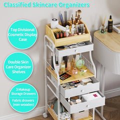 Floor Standing Makeup Organizer - Skin Care Organizer and Storage with Drawers 07FC0E-D4 - KOEEK