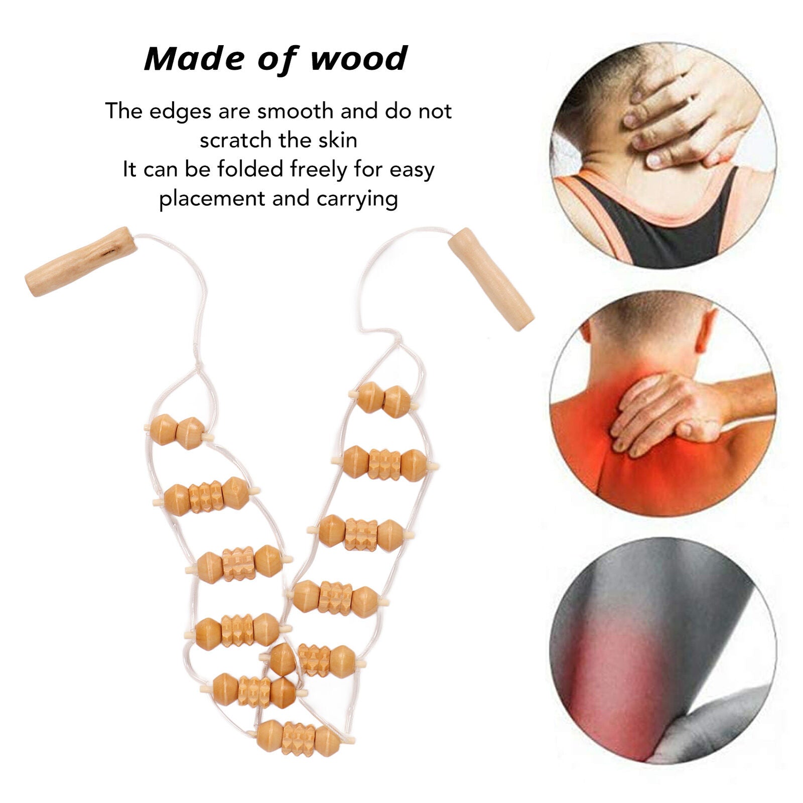 new Wood Back Massage Roller Lymphatic Drainage Wood Therapy Massage Tool For Ne WPD koeek - KOEEK