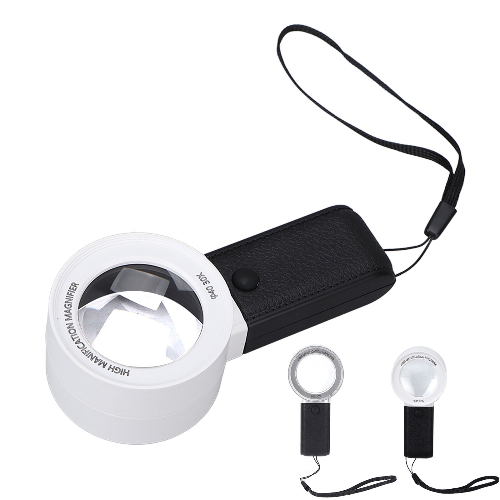 new Lighted Magnifying Glass Handheld 30X Magnification 3 LED Lights 1 UV Light ABE koeek - KOEEK