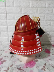 1:1 Wearable Japanese Samurai Armor Helmet Warrior Red Cosplay Costume Prop Hat 07FC0E-D4 - KOEEK