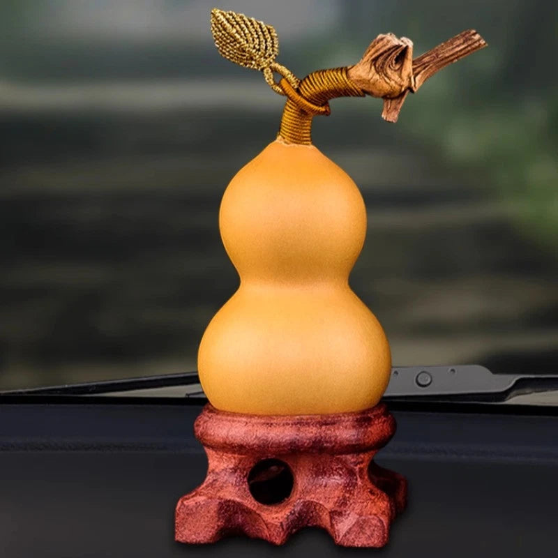 7cm Exquisitely Natural Gourd Ornaments Golden Leaf Ornament Handicraft 07FC0E-D4 - KOEEK