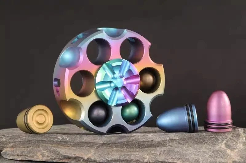 Titanium Alloy Hand Twisting Spinning Top Gyro Gyroscope EDC Fidget Spinner Toy 07FC0E-D4 - KOEEK